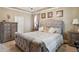 Beautiful bedroom with tray ceiling and a chandelier at 132 Eagles Club Dr, Stockbridge, GA 30281