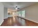 Spacious living area offers views into the updated kitchen and large backyard through large windows at 2312 Mahogany Glen Pl, Lawrenceville, GA 30043
