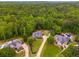 Aerial view of the property showcasing a home with a private backyard and pool at 7511 Biltmore Ln, Douglasville, GA 30135