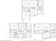 Detailed floor plan showcasing the layout of the home's three floors at 11240 Avery Cove Ct, Alpharetta, GA 30022