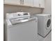 Modern laundry room with front-loading washer and dryer and white cabinets at 396 Summerhour St, Marietta, GA 30060