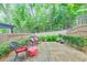 Private patio area featuring a seating area surrounded by lush landscaping at 396 Summerhour St, Marietta, GA 30060