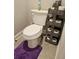 Toilet and storage unit in a conveniently located bathroom at 8315 Loch Lomand Ln, Winston, GA 30187