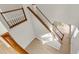View of staircase with wood handrail and neutral colors at 3504 Benthollow Ln, Duluth, GA 30096