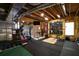 Spacious basement gym with workout equipment and tv at 5755 Vinings Place Se Ct, Mableton, GA 30126