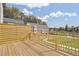 Townhome deck with wood railings and privacy screen, offering serene community views and a relaxing outdoor space at 2592 Alcovy Ne Trl, Marietta, GA 30066