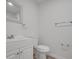 Clean bathroom includes a white sink and toilet, along with a mirrored vanity at 293 Quail Run, Roswell, GA 30076