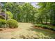 Secluded backyard space with mature trees providing shade and privacy at 5650 Buckleigh Pointe, Suwanee, GA 30024