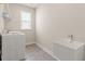 Functional laundry room with a modern washing machine and sink at 6100 Misty Hill Ln, Buford, GA 30518