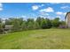 Expansive backyard featuring a lush lawn and mature trees, providing a serene outdoor space at 4050 Pleasant Woods Dr, Cumming, GA 30028