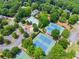 Aerial view of the neighborhood amenities including a pool and tennis courts at 4525 E Point Dr, Cumming, GA 30041
