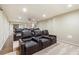 Home theater with tiered seating and a projector, perfect for movie nights at 1686 Brooks Farm Nw Dr, Acworth, GA 30101