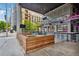 Outdoor patio with a bar area, seating, and architectural design at 1858 Perry Nw Blvd, Atlanta, GA 30318