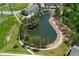 Aerial view of pond surrounded by trees, pathways, and green spaces in a community at 1858 Perry Nw Blvd, Atlanta, GA 30318