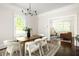 Dining area featuring modern chandelier, light neutral paint and lots of light at 230 Milton Se Ave, Atlanta, GA 30315