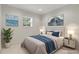 Relaxing bedroom with a cozy bed, soft lighting, and soothing artwork at 4679 Glenshire Pl, Atlanta, GA 30338