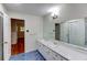 Bathroom featuring double sinks, large mirror, and tile flooring at 3539 Evans Mill Rd, Lithonia, GA 30038