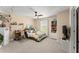 Bedroom with neutral tones, fan, shelving, and a twin bed with a desk and storage at 4388 Cades Pointe, Marietta, GA 30066