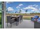 Outdoor dining space with table, chairs and backyard views. Comfortable seating arrangement also visible at 508 Regency Trl, Acworth, GA 30102