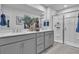 A spacious bathroom includes a double vanity and large glass shower at 508 Regency Trl, Acworth, GA 30102