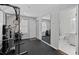 Functional home gym including full mirror and bathroom at 2100 Drew Nw Dr, Atlanta, GA 30318