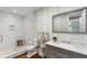 Modern bathroom with glass-enclosed shower, marble vanity, and stylish decor at 5360 Lake Forrest Dr, Atlanta, GA 30342