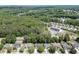 An aerial view highlighting the home's location within a lush, green neighborhood at 2175 Charleston Oak Cir, Lawrenceville, GA 30043