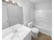 Spotless bathroom features a tub and shower combination with a sleek vanity at 4504 Cedar Ridge Trl, Stone Mountain, GA 30083