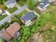Beautiful aerial view showcasing the home's location in a neighborhood with mature trees and green spaces at 720 Belgrave Ln, Tucker, GA 30084