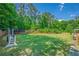 Large, grassy backyard featuring a trampoline and room to play at 2133 Bird Ln, Snellville, GA 30078