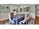 Dining room features elegant wainscoting, hardwood floors, and a stylish chandelier at 4100 Secret Shoals Way, Buford, GA 30518