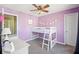 Purple bedroom with a loft bed, and a desk at 537 Autumn Ridge Dr, Canton, GA 30115