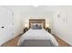 Neutral bedroom features carpeted floor, modern headboard and lamps, and neutral color scheme at 1275 Muirforest Way, Stone Mountain, GA 30088