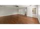 Large bedroom with ceiling fan, and access to the ensuite bathroom at 5816 Chamblee Dunwoody Rd, Atlanta, GA 30338