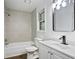 Clean bathroom featuring new shower and vanity at 6032 Lakeshore Se Dr, Mableton, GA 30126