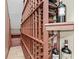 Custom wine cellar with wood racking for ample bottle storage at 878 Middle Fork Trl, Suwanee, GA 30024