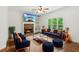 Cozy living room showcases stylish furniture, hardwood flooring, and a stone fireplace at 3845 Pilgrim Mill Rd, Cumming, GA 30041