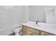 Bright bathroom featuring a shower and tub combination, modern vanity, and ample lighting at 2611 Alcovy Ne Trl, Marietta, GA 30066