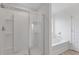 Bathroom features glass shower stall and a soaking tub in close proximity at 294 Ralph Still Rd, Dacula, GA 30019