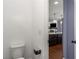 Powder room with access to the kitchen and living areas at 3723 Silvery Way, Powder Springs, GA 30127