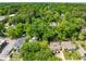 Aerial view showcasing a residential area surrounded by lush greenery at 2486 Memorial Se Dr, Atlanta, GA 30317