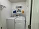 This laundry room is equipped with a washer, dryer, storage shelf, and a charming decor sign at 51 Freedom Ne Dr, Cartersville, GA 30121