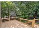 A beautiful wood deck overlooking a private backyard with lush greenery and mature trees at 2350 Twelvestones Dr, Roswell, GA 30076