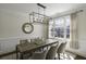 Elegant dining room featuring a modern chandelier, large window, and stylish decor with wainscoting at 78 Crumley Se St, Atlanta, GA 30312
