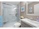 Updated bathroom with a glass-enclosed shower, and modern vanity at 102 Autumn Brooke Trl, Dallas, GA 30157