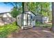 Charming shed in backyard with painted accents and decorative flower box at 561 Sybil Se Ln, Marietta, GA 30067
