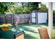 Backyard featuring a storage shed and a grassy lawn at 165 Craines Vw, Covington, GA 30014
