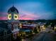 Clock tower view at dusk with purple sky at 165 Craines Vw, Covington, GA 30014