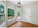 Bright dining area with hardwood floors and access to the outdoor deck at 17 Hiram Way, Hiram, GA 30141