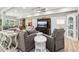 Cozy living room with grey decor, an entertainment center, and lots of natural light at 2470 Crimson Downs Dr, Cumming, GA 30040